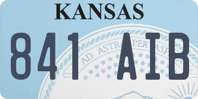 KS license plate 841AIB