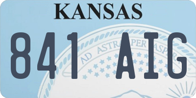KS license plate 841AIG