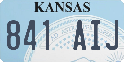 KS license plate 841AIJ