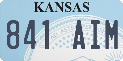 KS license plate 841AIM