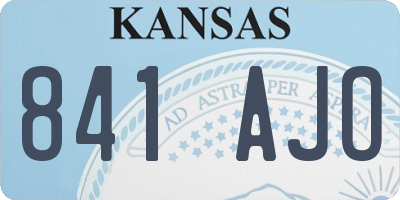 KS license plate 841AJO