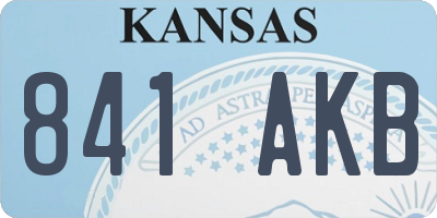 KS license plate 841AKB