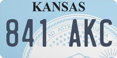 KS license plate 841AKC