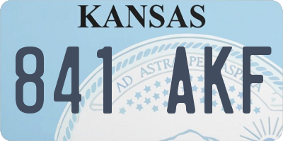 KS license plate 841AKF