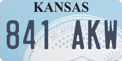 KS license plate 841AKW