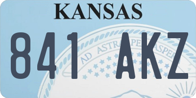 KS license plate 841AKZ