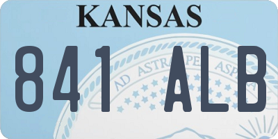 KS license plate 841ALB