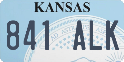 KS license plate 841ALK