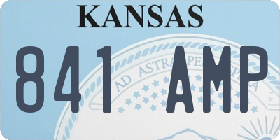 KS license plate 841AMP