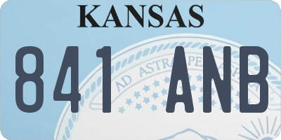 KS license plate 841ANB