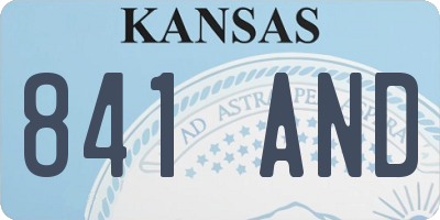 KS license plate 841AND