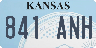 KS license plate 841ANH
