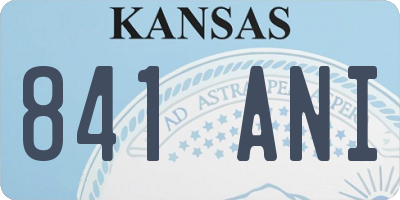 KS license plate 841ANI