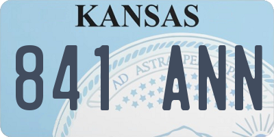 KS license plate 841ANN