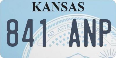 KS license plate 841ANP