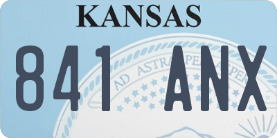KS license plate 841ANX