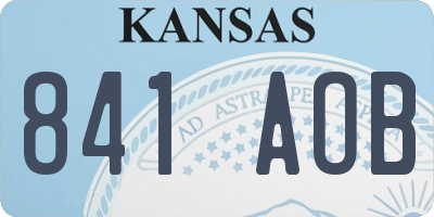 KS license plate 841AOB