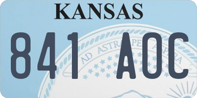 KS license plate 841AOC