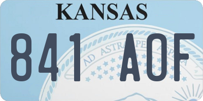 KS license plate 841AOF