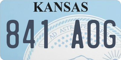 KS license plate 841AOG