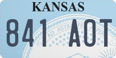 KS license plate 841AOT
