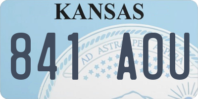 KS license plate 841AOU