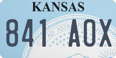 KS license plate 841AOX
