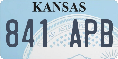 KS license plate 841APB