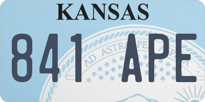 KS license plate 841APE