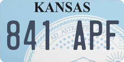KS license plate 841APF
