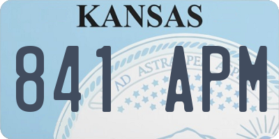 KS license plate 841APM