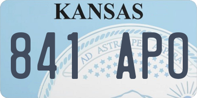 KS license plate 841APO