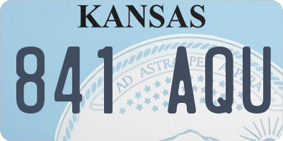 KS license plate 841AQU