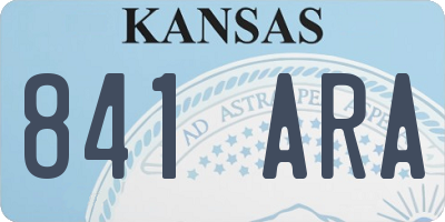 KS license plate 841ARA