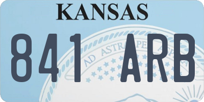 KS license plate 841ARB