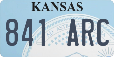 KS license plate 841ARC