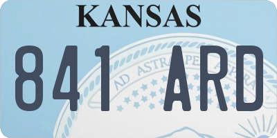KS license plate 841ARD