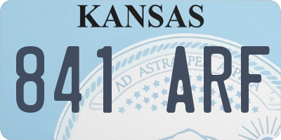 KS license plate 841ARF