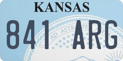 KS license plate 841ARG