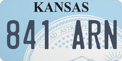 KS license plate 841ARN