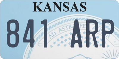 KS license plate 841ARP