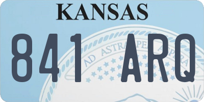 KS license plate 841ARQ