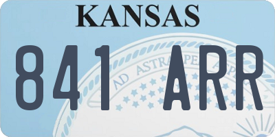 KS license plate 841ARR