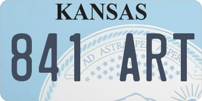 KS license plate 841ART