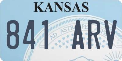 KS license plate 841ARV