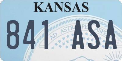 KS license plate 841ASA