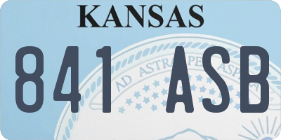 KS license plate 841ASB
