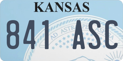 KS license plate 841ASC