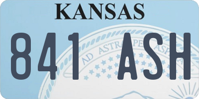 KS license plate 841ASH