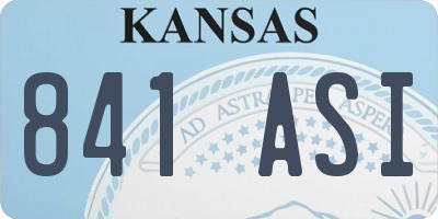 KS license plate 841ASI